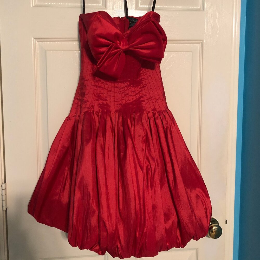 Camille La Vie, Red Bow Mini Dress, Fit And Flare, Size 2 - Worn Once